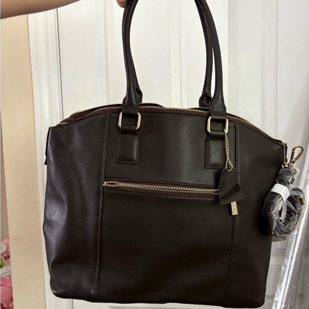 Danier Dark Brown Leather Tote Bag
